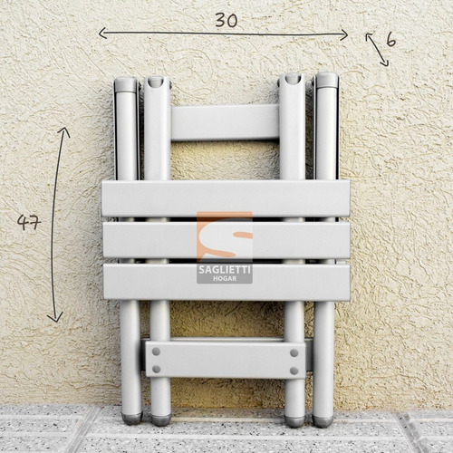 Imagen 6 de 10 de Banquito Banco Plegable 100% Aluminio Balcon Jardin Playa
