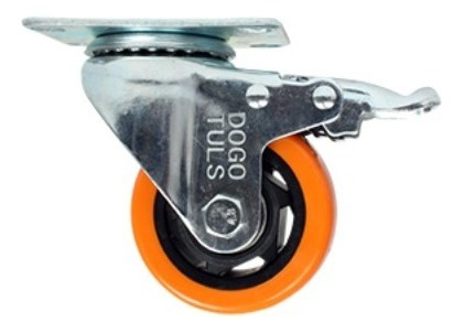 Rodaja De Pvc Naranja Gir Con Placa Con Freno 2-1/2'' 