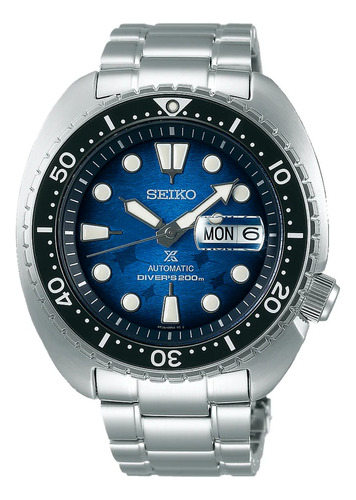 Seiko Prospex King Turtle SRPE39k1 Manta Ray, correa de 45 mm, bisel gris, fondo negro y azul