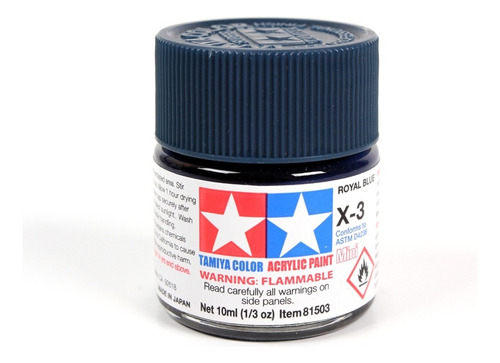 Pintura Acrílica De 10ml X3 Mn Royal Blue By Tamiya # X3mn