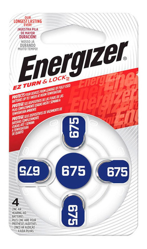 Imagen 2 de 3 de Pack De Pilas Energizer Az675dp-4 1.4v 4 Unidades