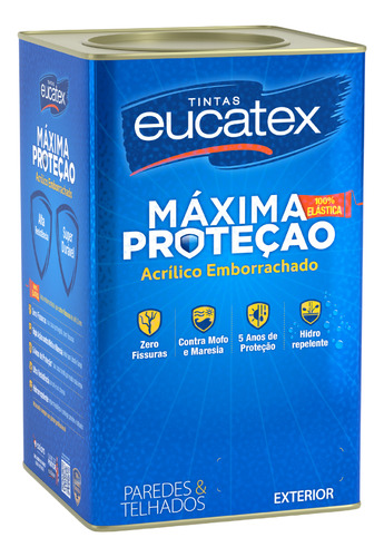 Tinta Emborrachada ( Zero Fissuras ) Eucatex 18 L Cores Acabamento Fosco Cor Chromium