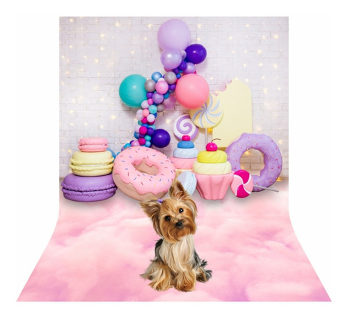 Fundo Fotográfico Pet Shop 1,20 X 1,70 M Tecido Sublimado 3d Cor Doce - Cd3096 Desenho Impresso Modelos