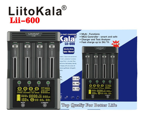 Liitokala Lii-600 Li-ion-3.7v Ni-mh1.2v Cargador De Batería