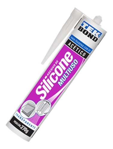 Kit Aplicador Silicone 2 Tubos Silicone Transparente Tekbond