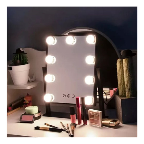 Espejo Tocador Maquillaje Hollywood Mirror 9 Led Usb 3 Modos