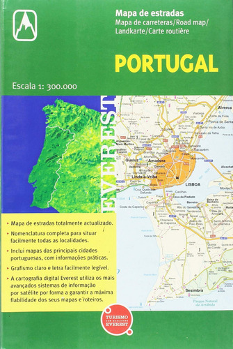 Mapa De Estradas De Portugal: Escala 1:300.000, De Vv. Aa.. Editorial Everest Editora, Capa Capa Comum Em Português