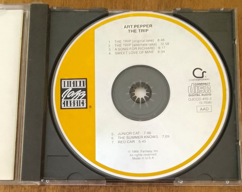 Art Pepper - The Trip / U.s.a. / Cd Estándar (Usado)
