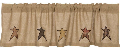 Stratton Burlap Applique   Valance 16 X 60 Country Cort...