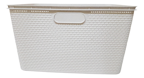 Cesto De Roupa Com Alca De Plastico 29l Cor Branco Lisa