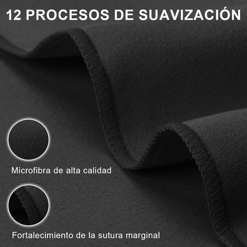 Kidomy 3pzs Negro Toalla De Microfibra Secado Rápido Deportiva