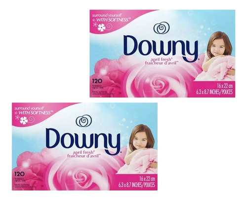 Combo 2 Downy 120 Folhas Lenços Amaciantes Para Secadora