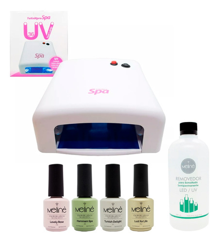 Teknikpro Spa Cabina 36w Uv 4 Esmaltes Meline Removedor Uñas