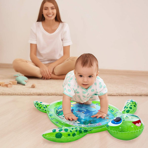 Alfombra De Agua Inflable Sensorial Para Bebe Tortuga