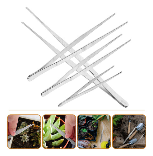 Pinzas De Acero Inoxidable Para Jardinería, Suculentas, 4 Un