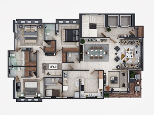 Imagen 7 de 9 de Naco 2da Con Terraza 3hab Estudio Estar 2 Parq Locker