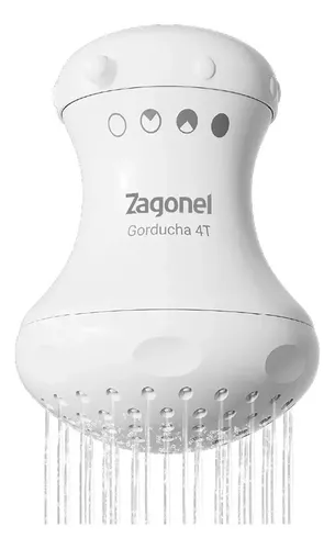 Chuveiro Elétrico Fixo Zagonel Gorducha 4 Temperaturas 5700w Branco 5.7 Kw CORONA / HYDRA