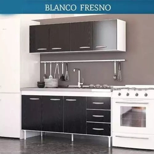 Alacena Cocina Negra Moderna Melamina Mueble Mm Bazar 160