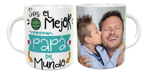 Taza Ceramica Personalizada Cumpleaños De Papá, Hijo, Abuelo