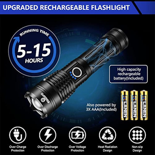Linterna Recargable De Alta Potencia Led De Alto