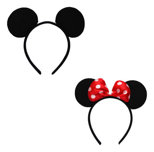 10 Diadema Minnie Mouse Orejas Raton Negro Mickey Economica Color Mickey Y Minnie