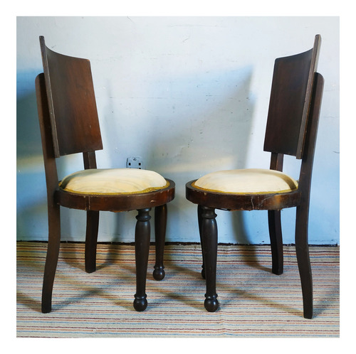 Sillas Art Deco Francesas Asiento Redondo Precio X El Par (Usado)