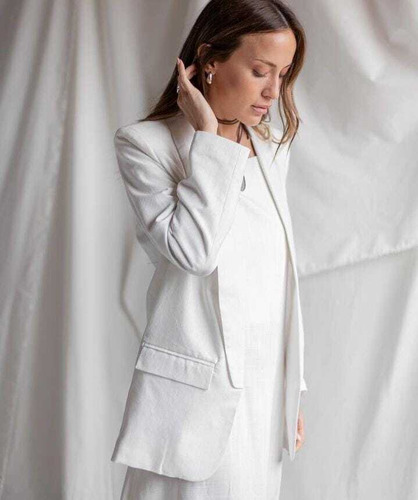 Blazer Largo Mujer Gabardina Forrada Maria T Colores