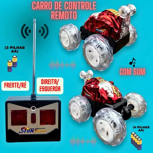 Carrinho Controle Remoto Carro Maluco Gira 360º c/ Luz em Promoção