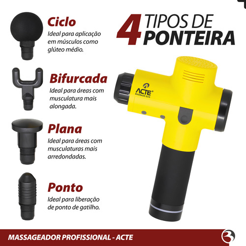 Pistola Massagem Relaxamento Muscular Profissional R16a Acte