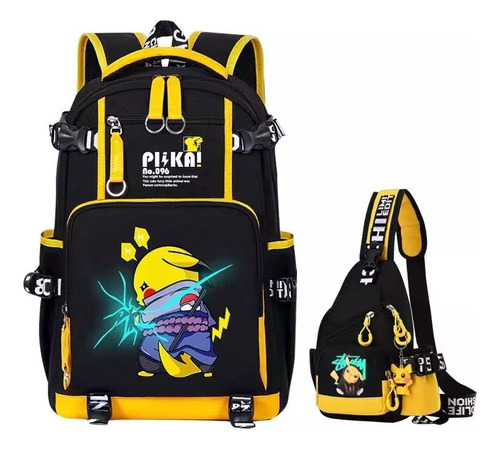 Conjunto De Dos Piezas, Anime Pikachu Estudiante Mochila