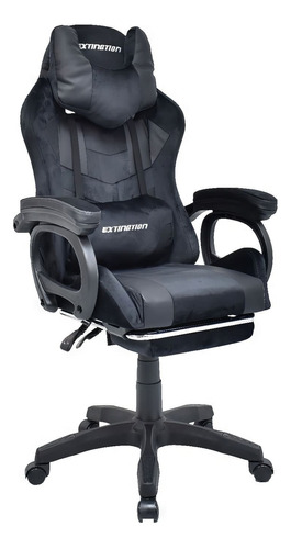 Silla Gamer Extingtion Masajeador Lumbar Apoya Pies - Negro