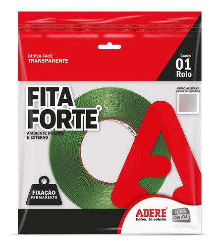 Fita Dupla Face Adesiva Extra Forte 5mm X 20m Xt050 Adere