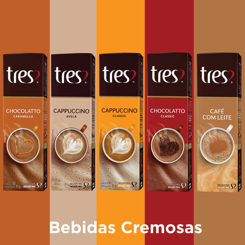 70 Cápsulas Café Expresso E Bebida Cafeteira Três Corações