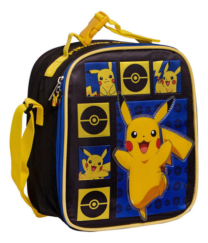 Kit Mochila Pokemon Lonchera Lapicera Original Ruz Primaria Azul Azul