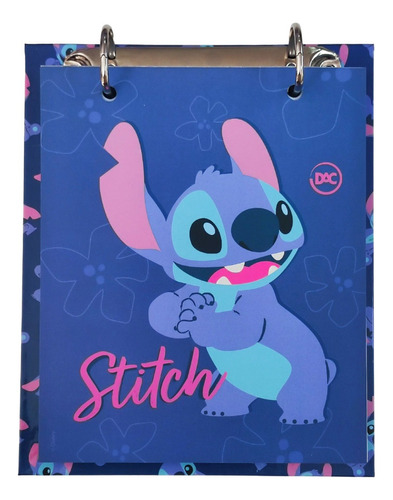 Mini Fichário Argolado Dac + Refil Stitch Disney Original