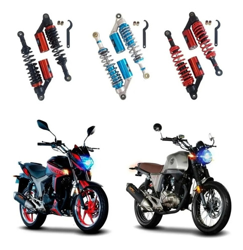 Amortiguadores Gas Azu Moto Vento Tornado Rocketman 250 Rojo