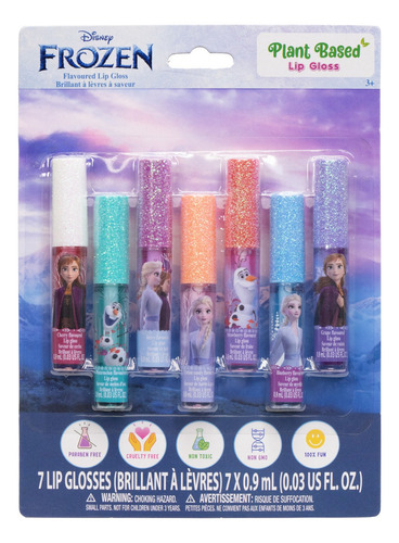 Brillo Labial De 7 Piezas De Frozen Disney Variado