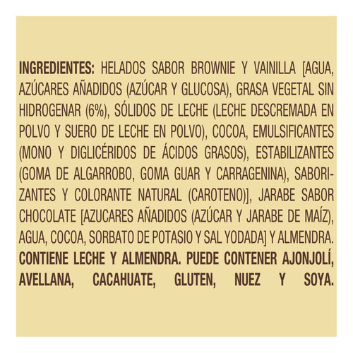 Helado Holanda Cornetto Brownie & Vainilla 190ml
