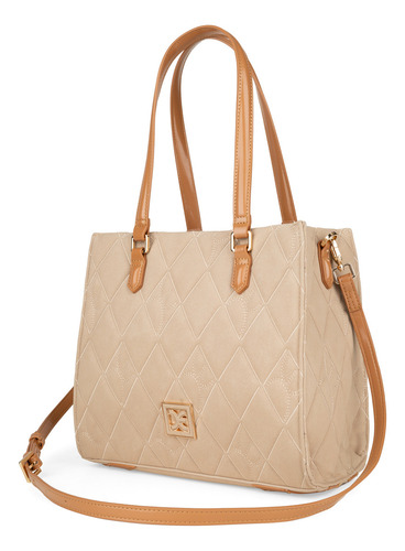 Bolsa Tote Cloe Janrami Mediano Color Nude