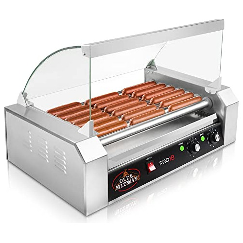 Electric 18 Hot Dog 7 Roller Grill Cooker Machine 900 Vatios