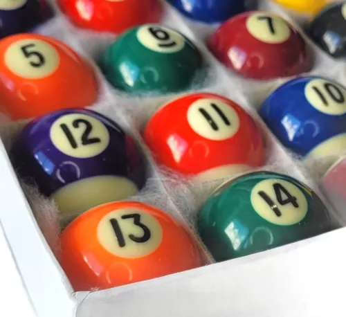 Jogo de bolas de bilhar numeradas de 50 mm com bolão