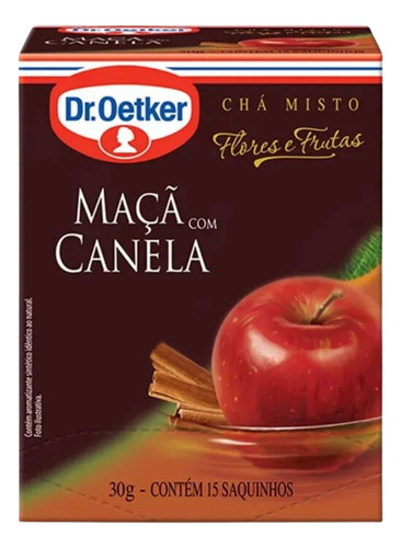 Chá Misto Maçã Com Canela 30 Sachês - Dr. Oetker Kit Com 2un