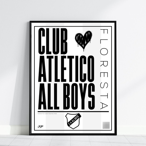 Cuadro Futbol Allboys Floresta Ideal Regalo Minimalista 