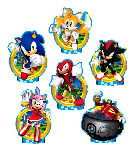 Decoração De Mesa Grande - Kit Enfeite - Festa Sonic