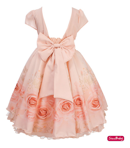 Vestido Infantil Floral Das Rosas Jardim Encantado Formatura