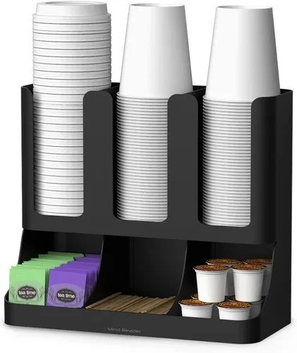 Organizador Con 6 Compartimientos Para Vasos Y Salsas Negro