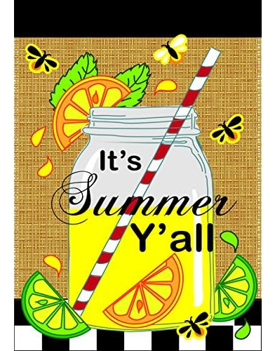 It's Summer Y'all Mason Jar Lemonade 42 X 29 Bandera Bu...