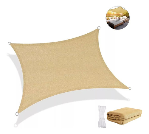 Toldo Vela Sombra Rectangular Impermeable 4x5 Mt