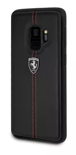 Funda Case Ferrari Piel Logo Plata Compatible S9