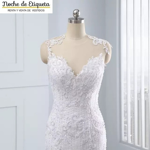 Vestido De Novia Corte Sirena Tul/encaje Espalda Destapada